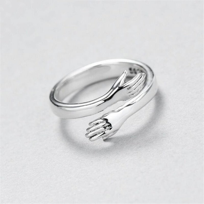 Silver Adjustable Hug ring | EARTH & OPAL