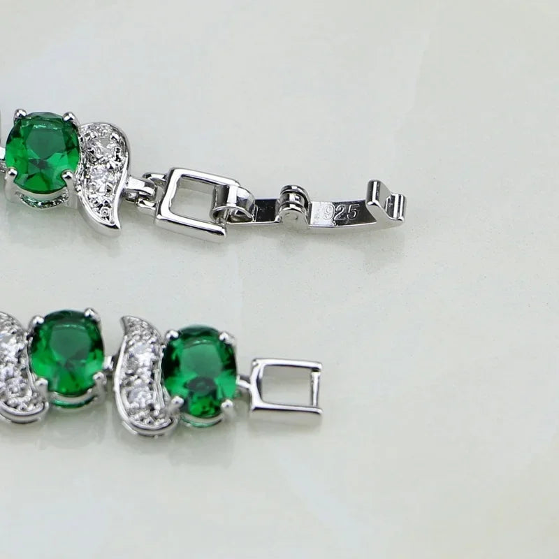 Emerald Silver Bracelet | SURI