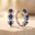 Silver Sapphire Hoop Earrings | VELA