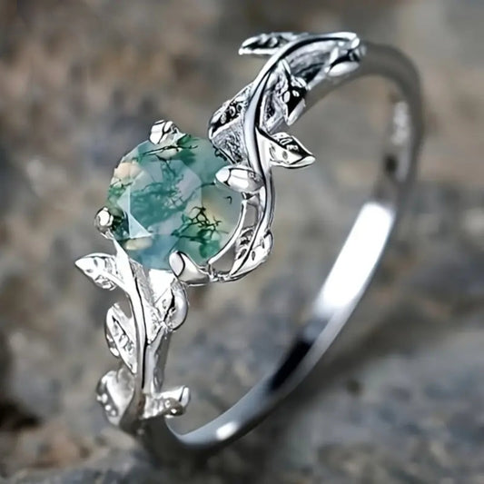 Green Stone Silver RIng | KIVA