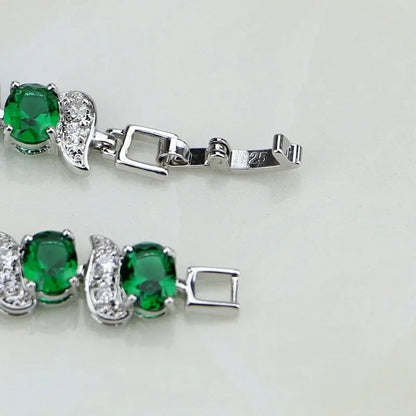 Emerald Silver Bracelet | SURI