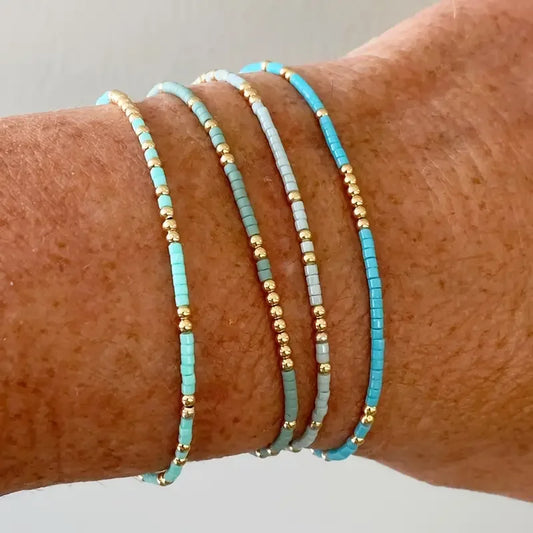 Turquoise Beaded Bracelet 4pcs Set | KAIA