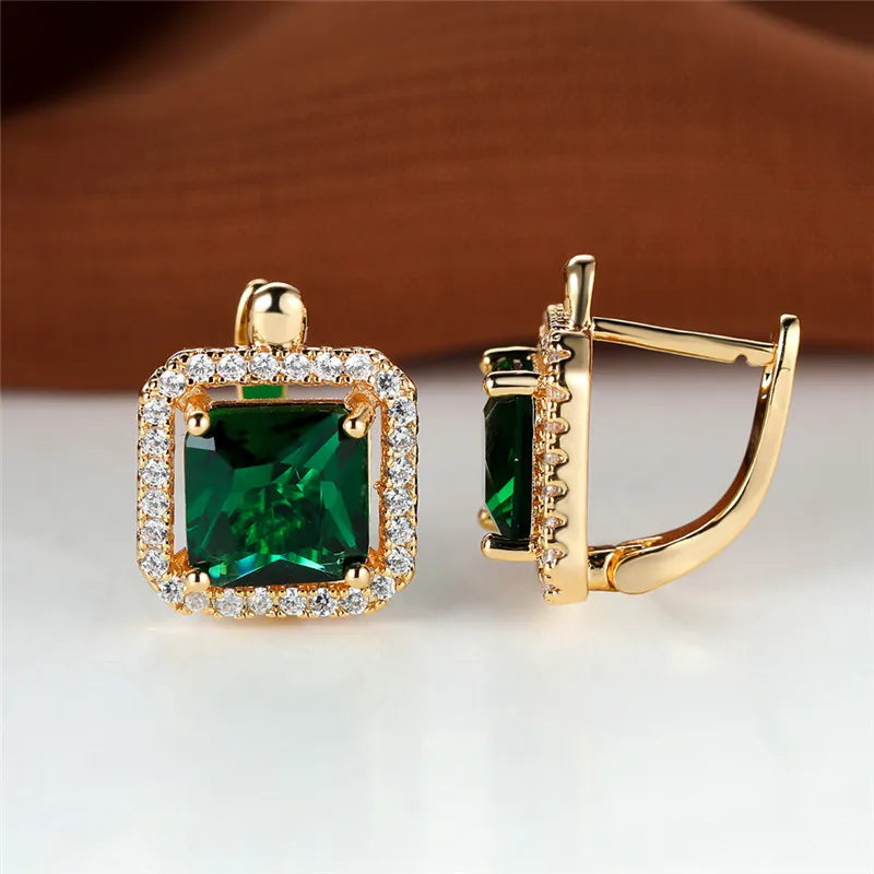 Green Stone Earrings | OPAL