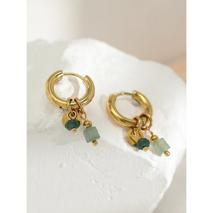 Green Hoop Earrings | EDEN