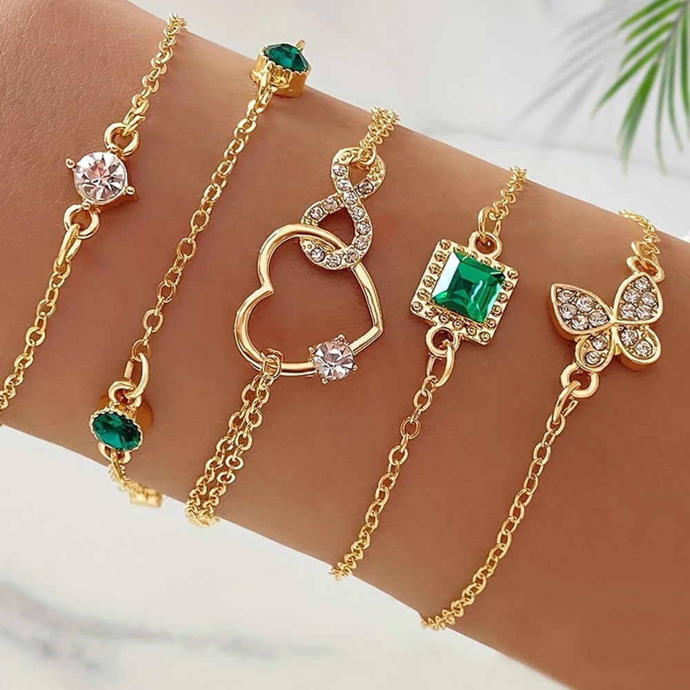 Green 5pcs Bracelets | SIENNA