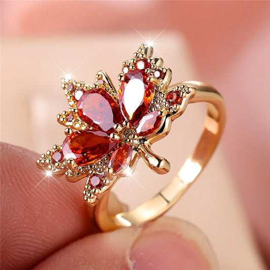 Red Gold Leaf Ring | FË