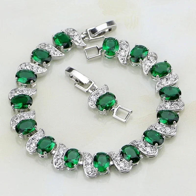 Emerald Silver Bracelet | SURI