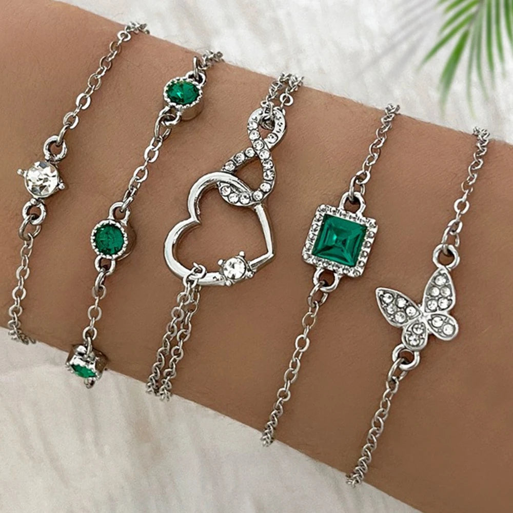 Green 5pcs Bracelets | SIENNA