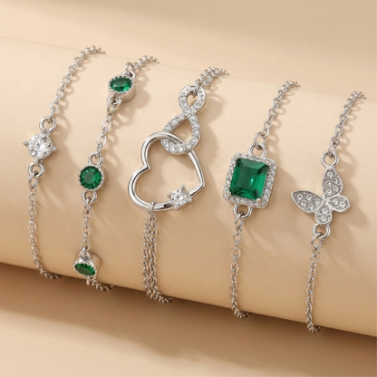 Green 5pcs Bracelets | SIENNA