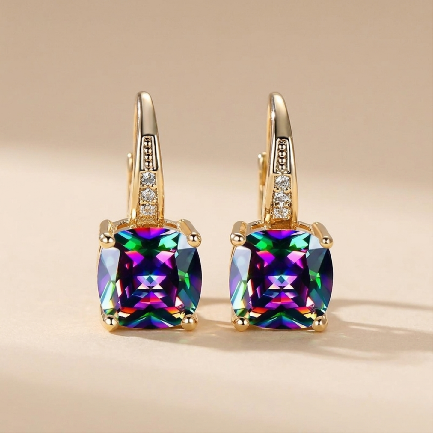 Stone Hoop Earrings | ELOWEN