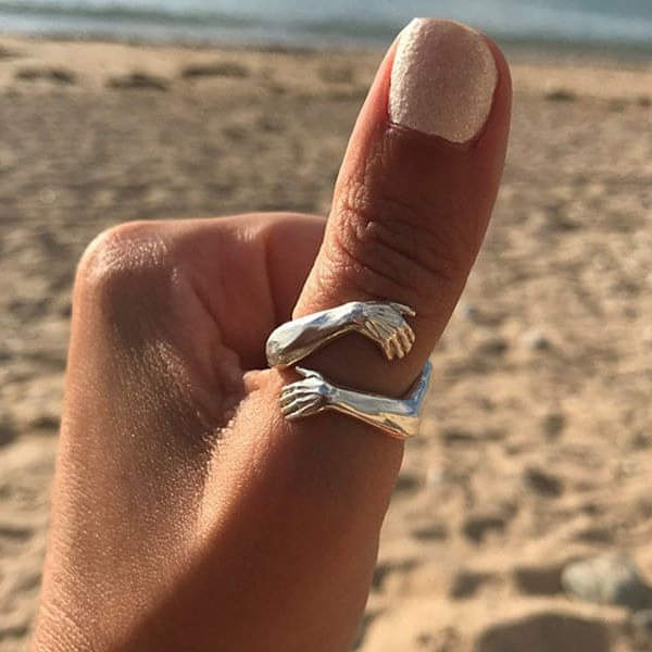 Silver Adjustable Hug ring | EARTH & OPAL