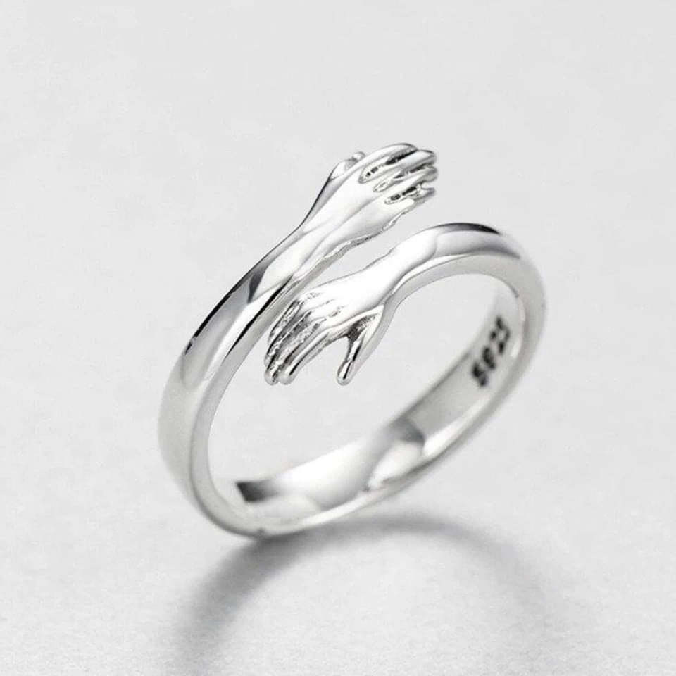 Silver Adjustable Hug ring | EARTH & OPAL