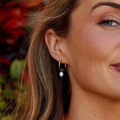 Hoop Pearl Earrings | ZEPHIRA