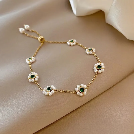 Green Flower Bracelet | JADE